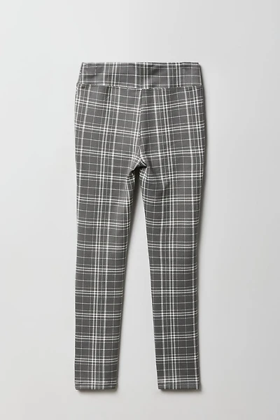 Legging à carreaux avec poche glissière pour filles