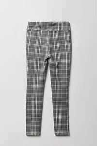 Legging à carreaux avec poche glissière pour filles