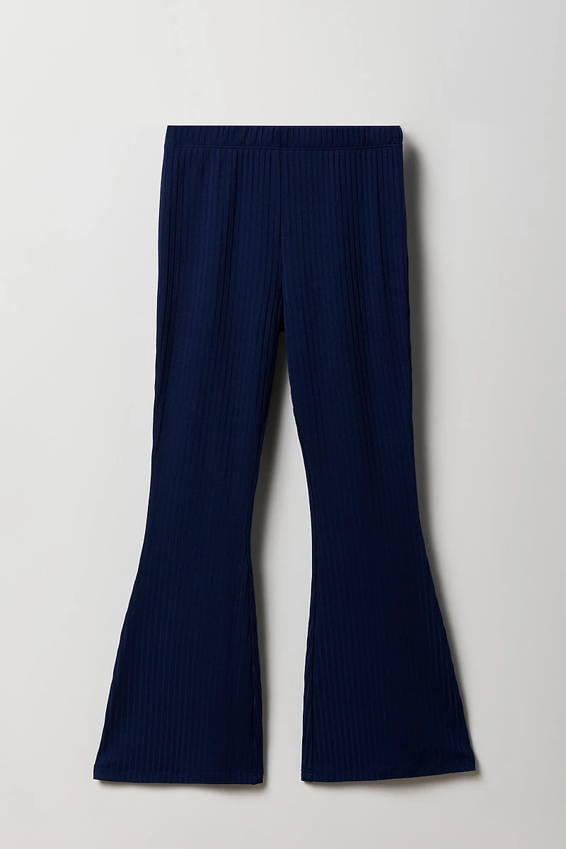 Legging côtelé à jambe évasée pour fille