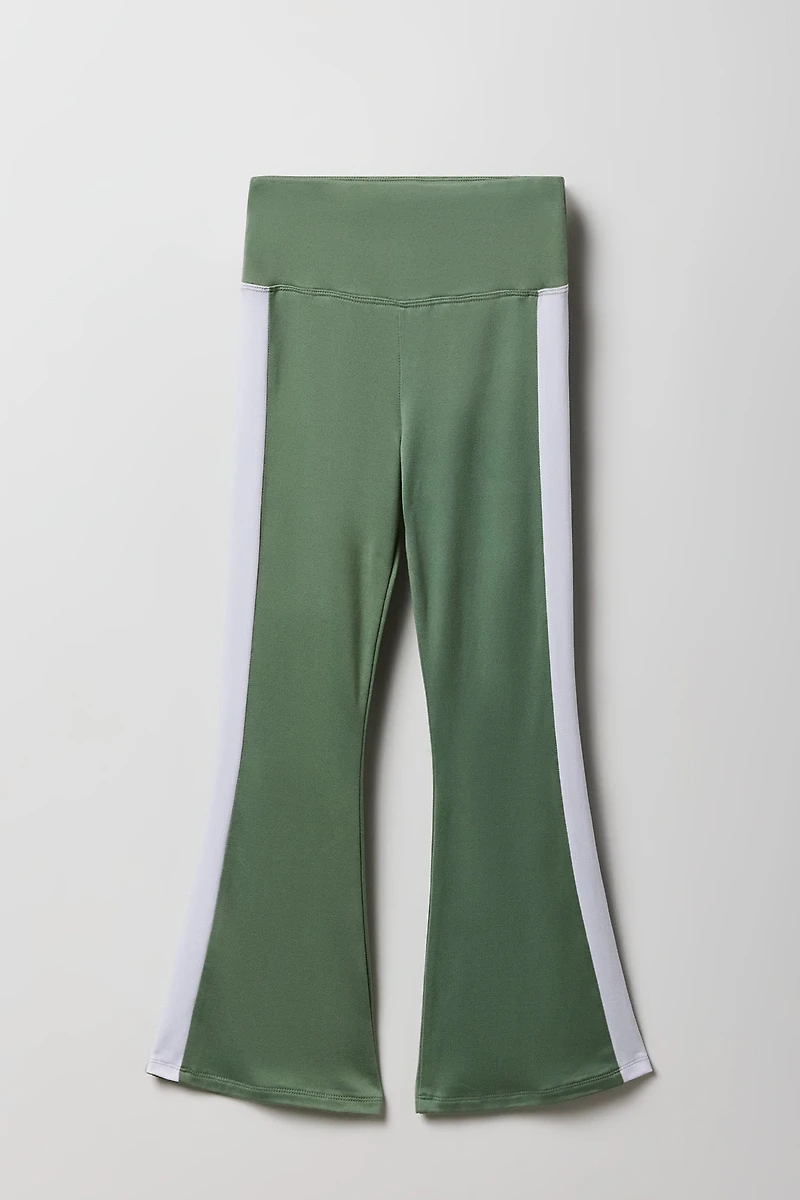 Girls Side Stripe Flare Legging