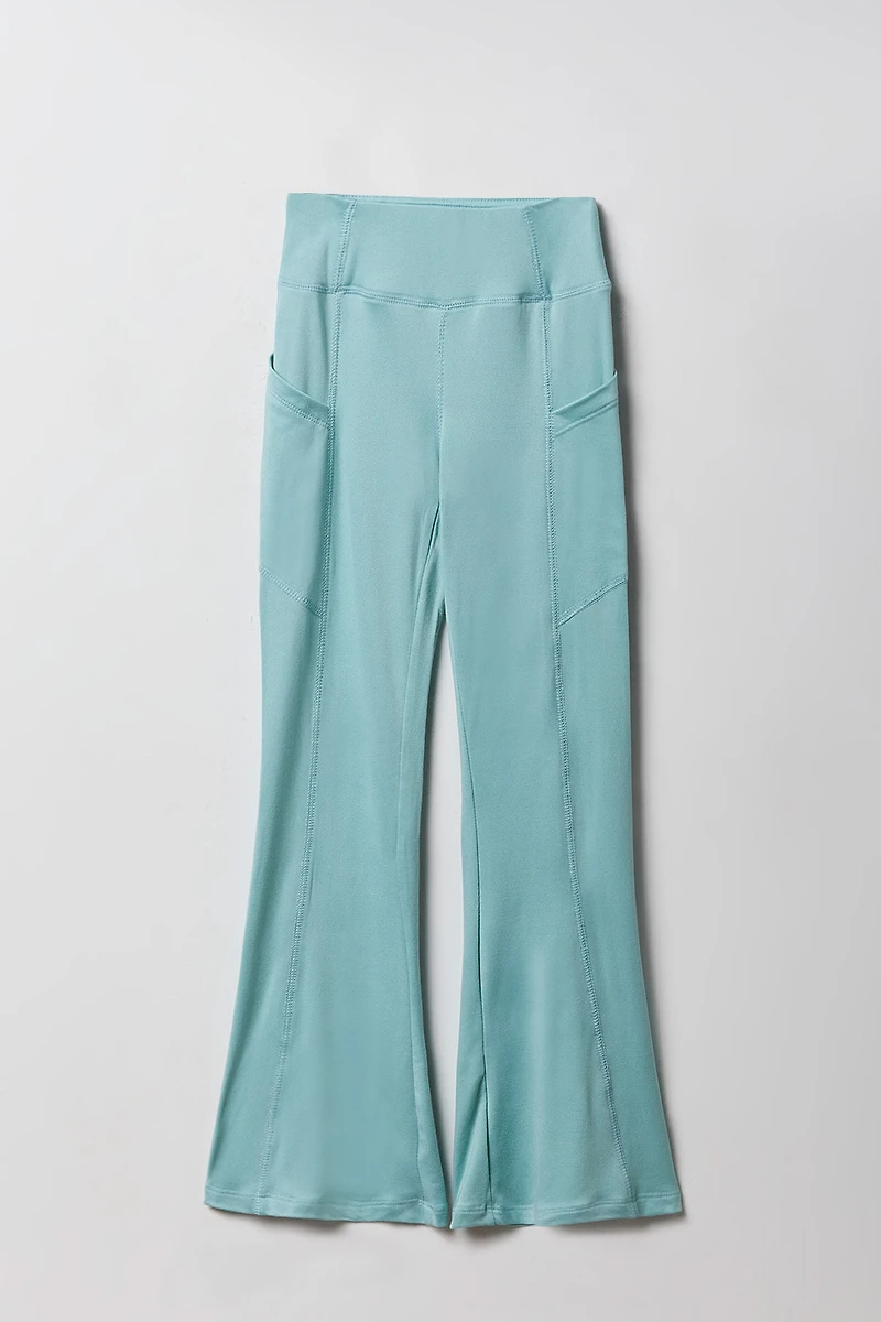 Girls Side Pocket Flare Legging