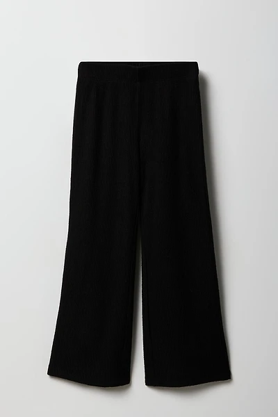 Girls Ribbed Knit Wide Leg Pant