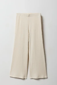 Pantalon en tricot côtelé à jambe large pour filles