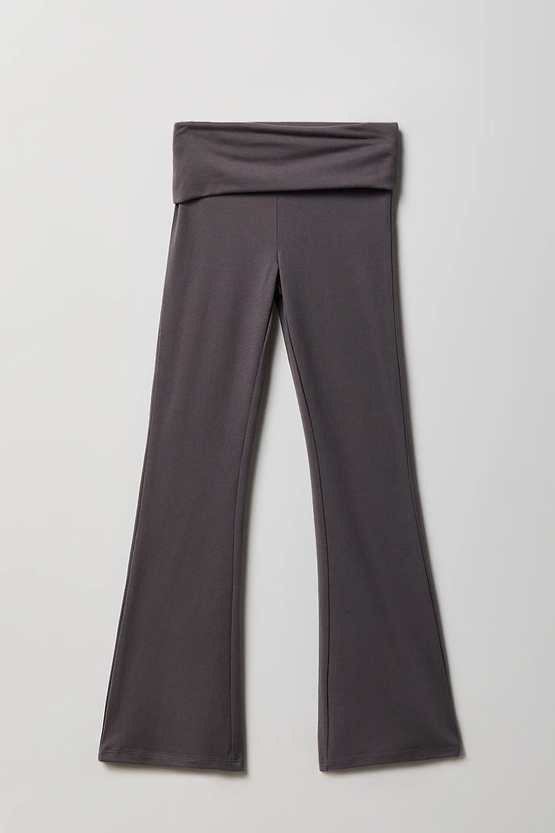 Legging à jambe évasée avec taille repliée pour fille