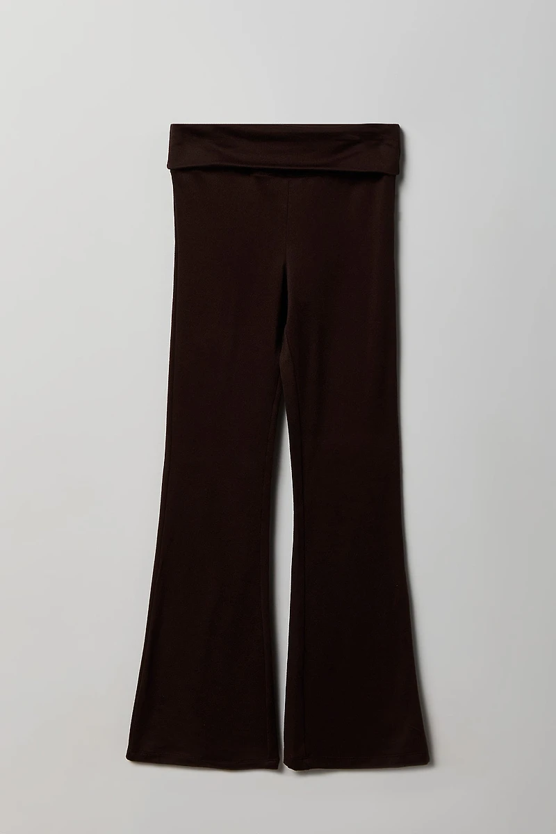 Legging à jambe évasée avec taille pliée pour fille