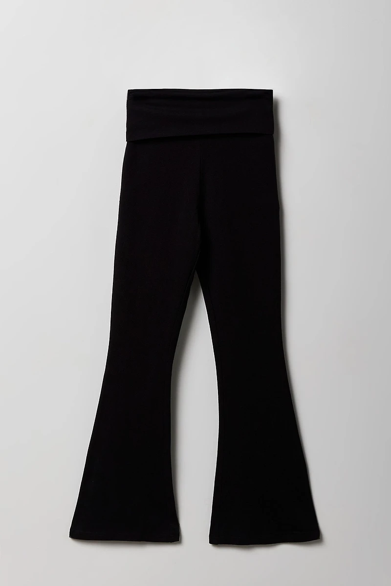 Girls Foldover Waist Flare Legging