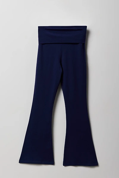 Legging évasé à taille repliée et jambe évasée pour filles