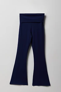 Legging évasé à taille repliée et jambe évasée pour filles