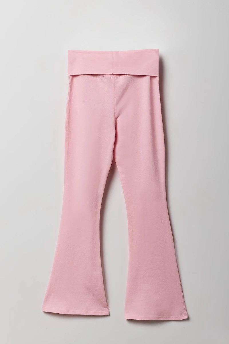 Girls Foldover Waist Flare Legging