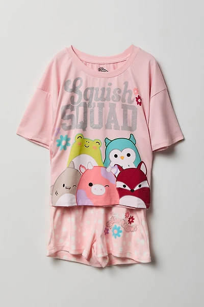 Girls Squish Squad Graphic T-Shirt & Short Pajama Set