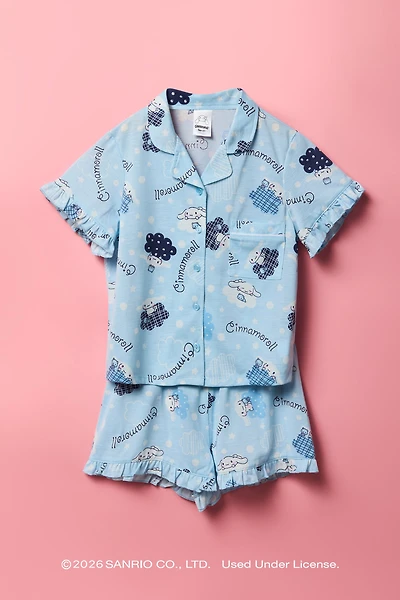 Cinnamoroll™ Girls Button-Up Top & Short Pajama Set