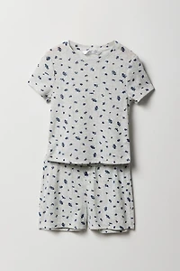 Ensemble pyjama avec t-shirt et short en pointelle pour fille