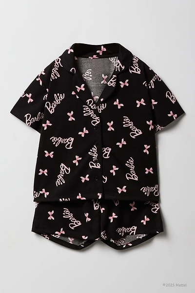 Ensemble-pyjama 2 pièces haut boutonné et short Barbie Girls