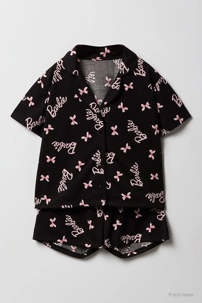 Ensemble-pyjama 2 pièces haut boutonné et short Barbie™ Girls