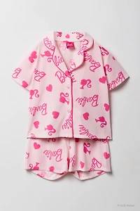 Ensemble-pyjama 2 pièces haut boutonné et short Barbie Girls