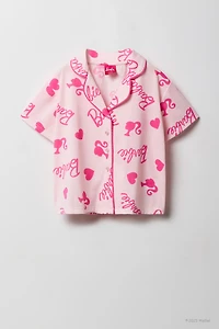 Ensemble-pyjama 2 pièces haut boutonné et short Barbie Girls