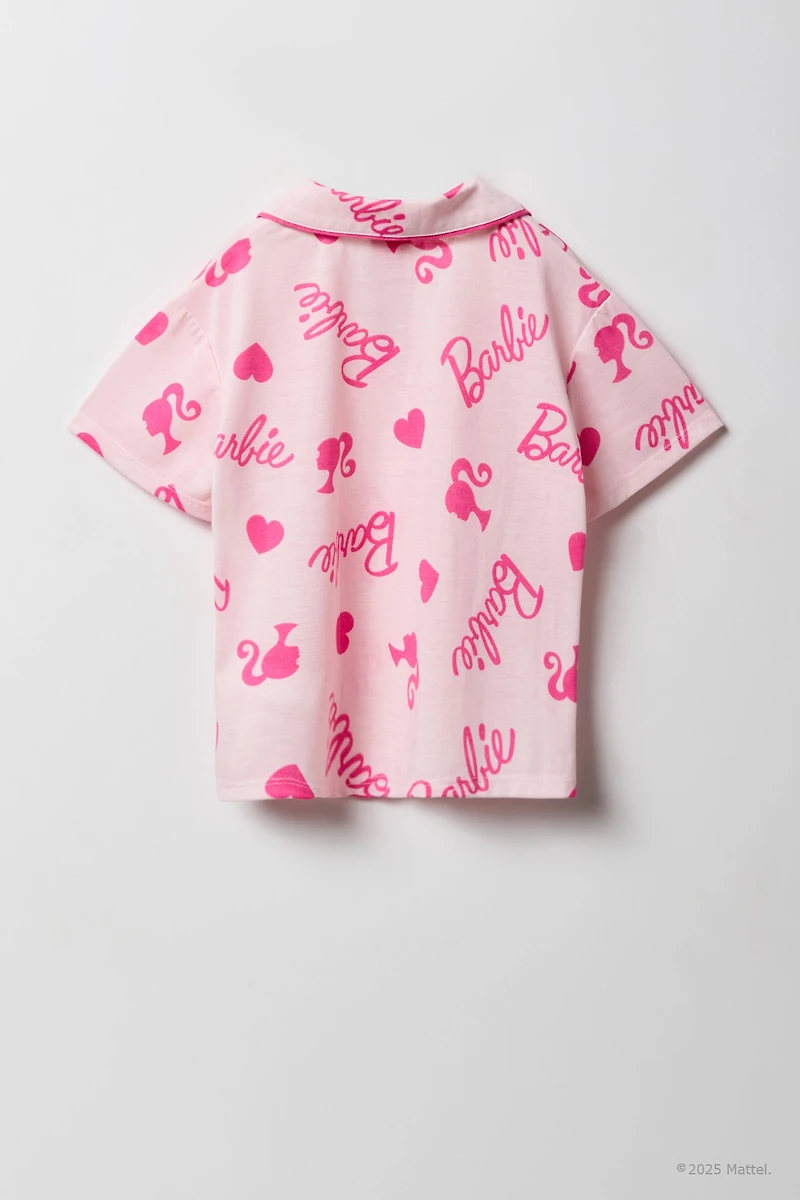 Ensemble-pyjama 2 pièces haut boutonné et short Barbie Girls