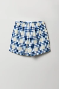 Ensemble-pyjama 2 pièces T-shirt et short à carreaux pour filles