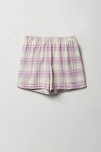 Ensemble-pyjama 2 pièces T-shirt et short à carreaux pour filles