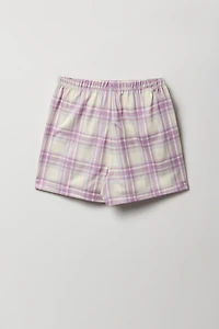 Ensemble-pyjama 2 pièces T-shirt et short à carreaux pour filles