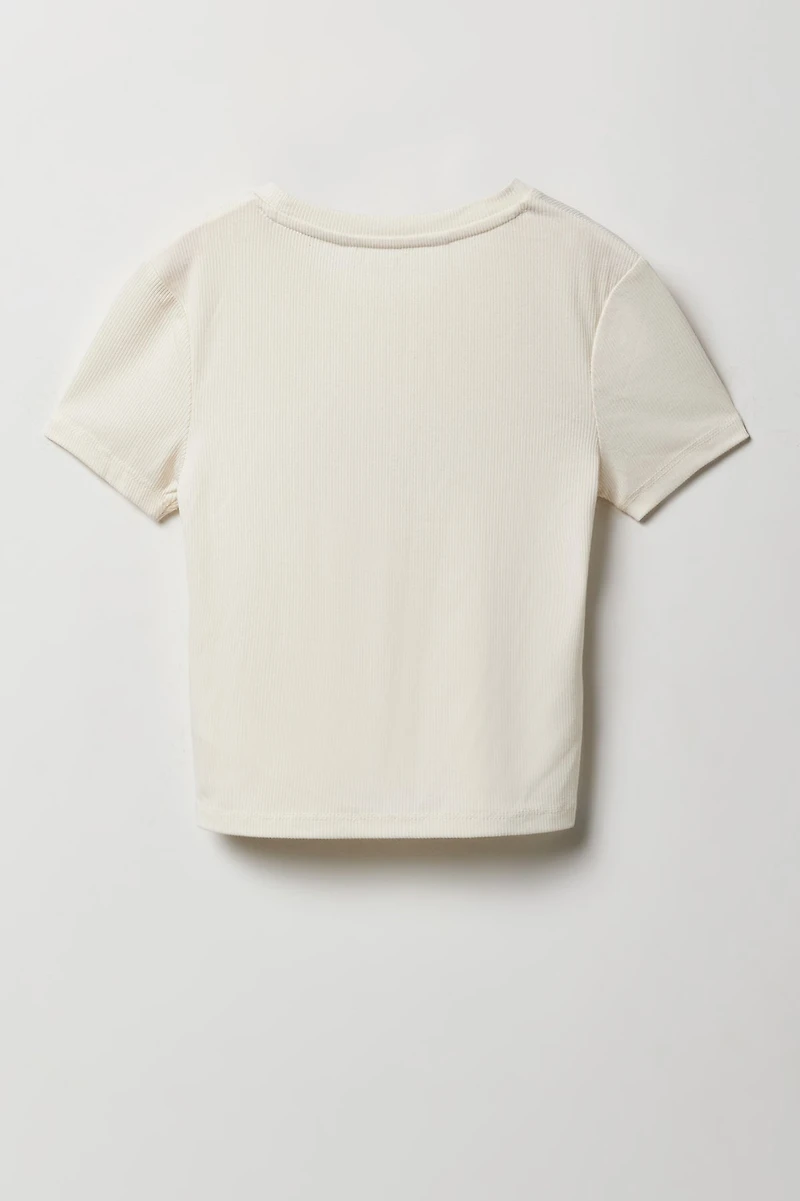 Ensemble-pyjama 2 pièces T-shirt et short à carreaux pour filles