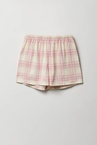 Ensemble-pyjama 2 pièces T-shirt et short à carreaux pour filles