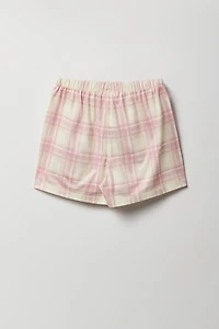 Ensemble-pyjama 2 pièces T-shirt et short à carreaux pour filles