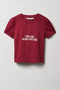 Ensemble-pyjama 2 pièces T-shirt et short à carreaux pour filles