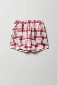 Ensemble-pyjama 2 pièces T-shirt et short à carreaux pour filles