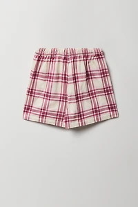 Ensemble-pyjama 2 pièces T-shirt et short à carreaux pour filles