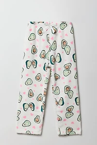 Pantalon de pyjama en peluche imprimée et jambe large pour filles