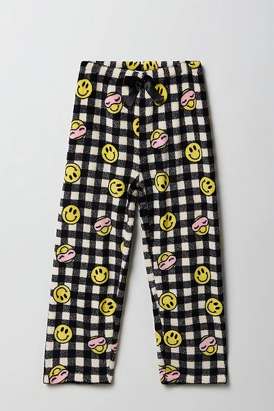 Girls Printed Plush Wide Leg Pajama Pant