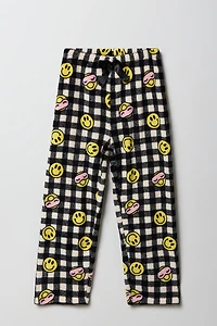 Girls Printed Plush Wide Leg Pajama Pant