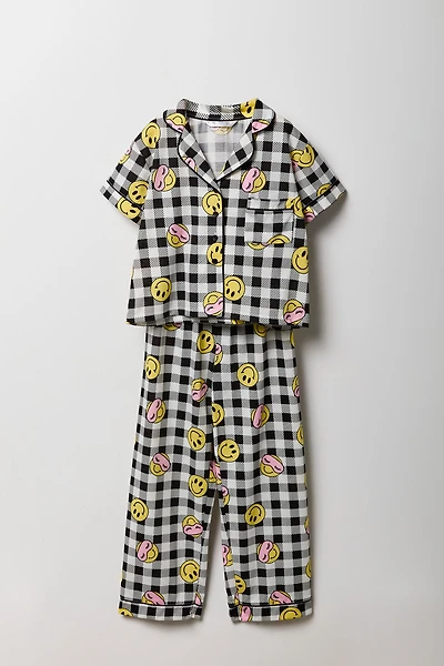Ensemble pyjama avec haut boutonné imprimé et pantalon pour fille