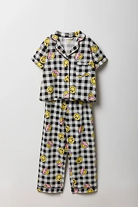 Ensemble pyjama avec haut boutonné imprimé et pantalon pour fille