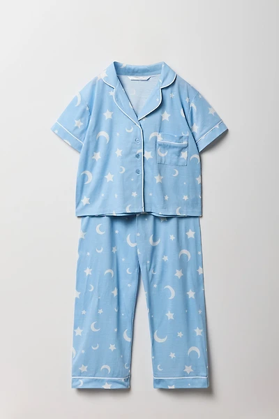 Ensemble pyjama avec haut boutonné et pantalon pour fille