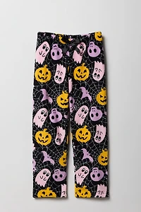 Girls Halloween Print Plush Pajama Pant