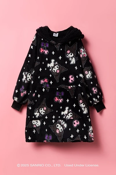Kuromi™ Girls Oversized Plush Blanket Hoodie