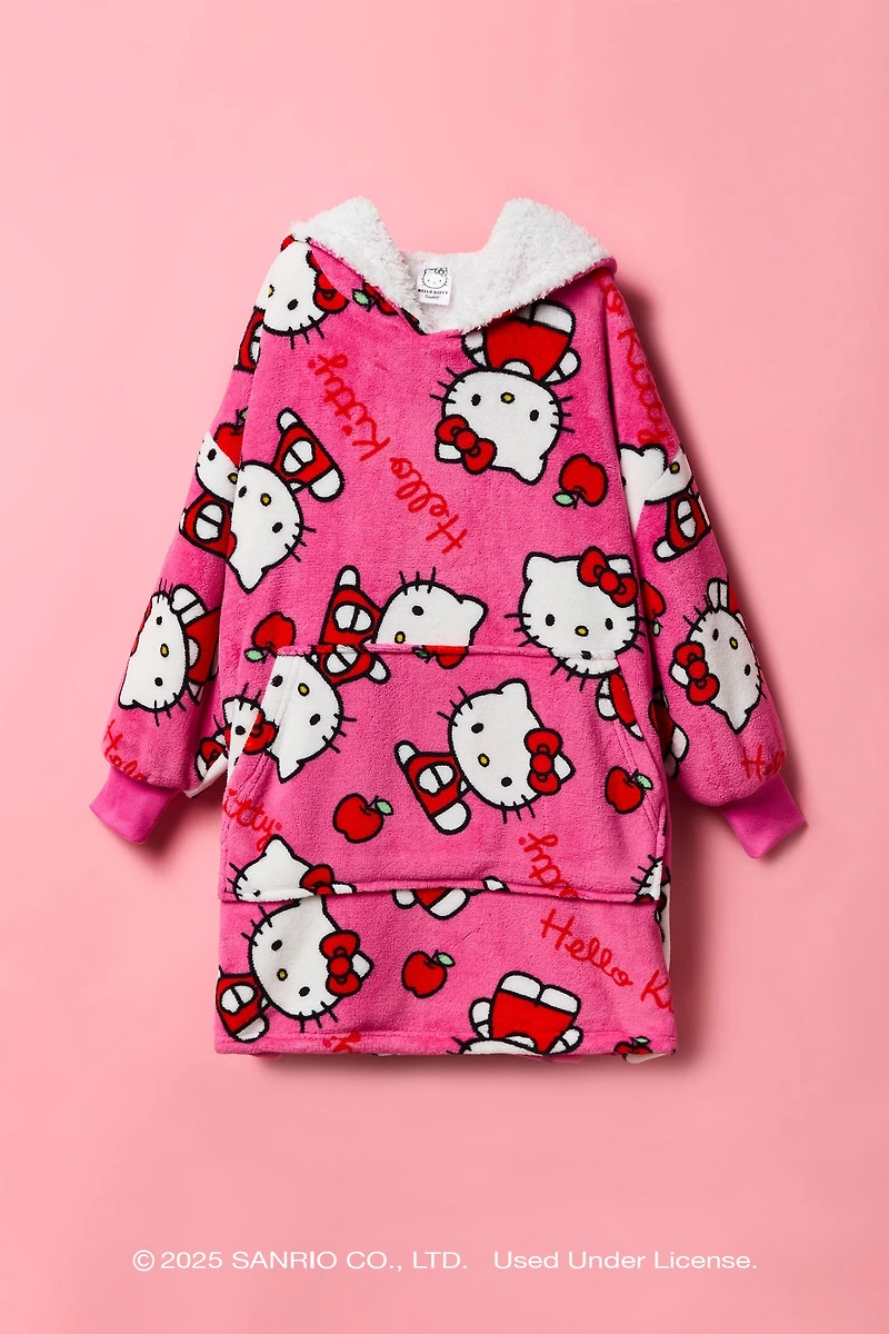Couverture surdimensionnée à capuchon en peluche Hello Kitty® pour fille