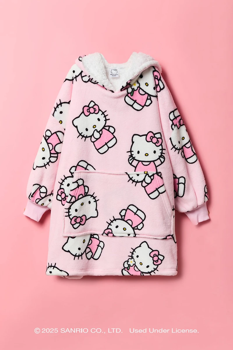 Hello Kitty® Girls Oversized Plush Blanket Hoodie