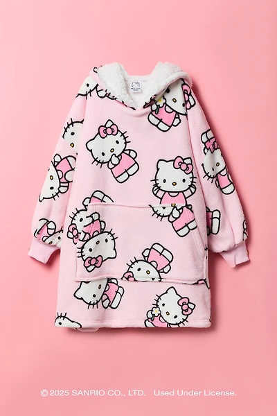 Hello Kitty® Girls Oversized Plush Blanket Hoodie