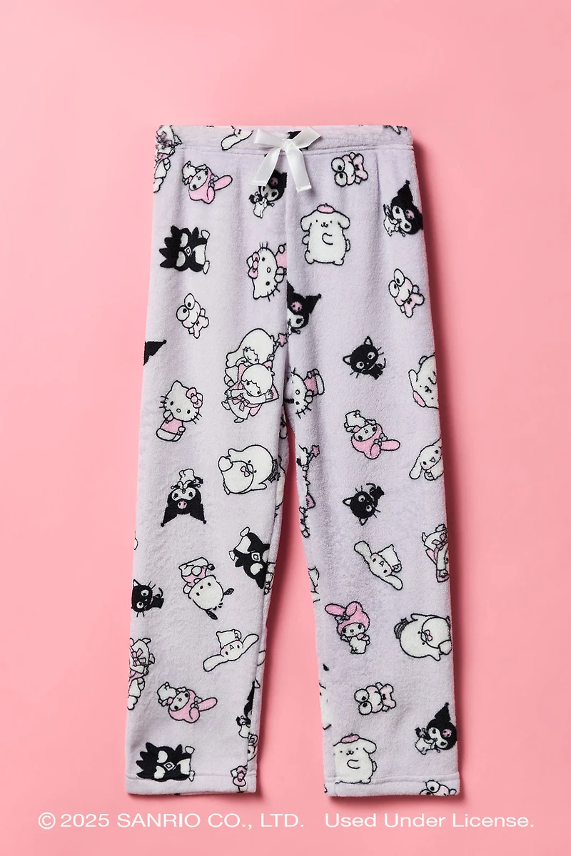 Pantalon de pyjama à jambe large en peluche imprimé Hello Kitty® and Friends pour fille