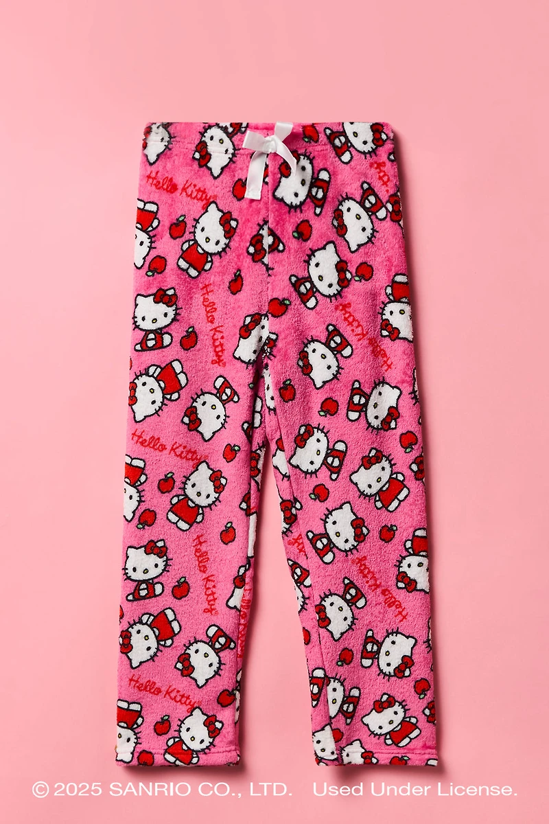 Pantalon de pyjama à jambe large en peluche imprimé Hello Kitty® pour fille