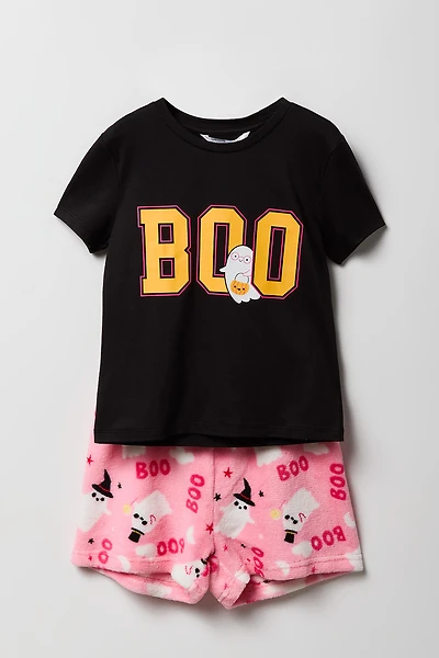 Girls Halloween T-Shirt & Short 2 Piece Pajama Set