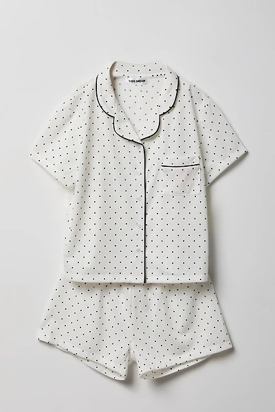 Ensemble pyjama avec haut boutonné et short pour fille