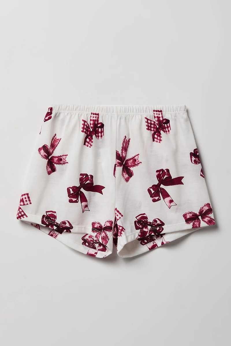 Girls Button-Up Top & Short Pajama Set