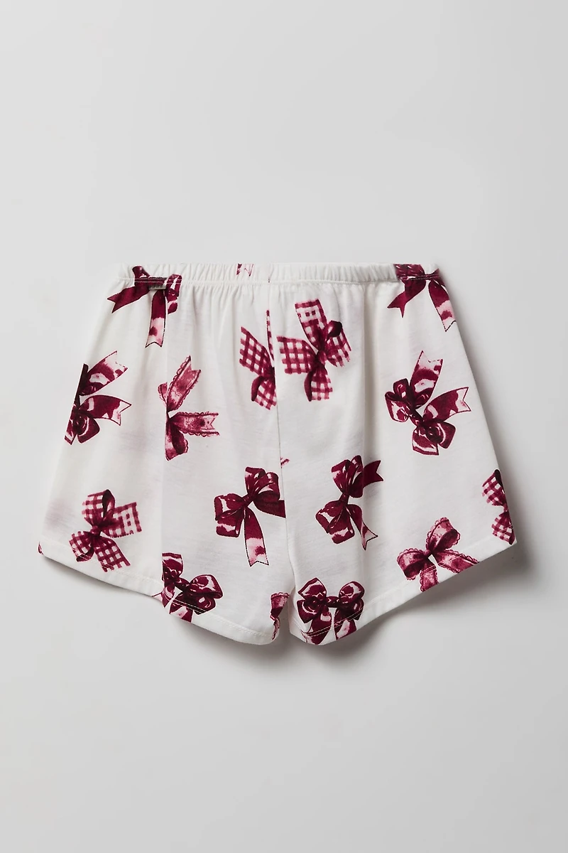 Girls Button-Up Top & Short Pajama Set