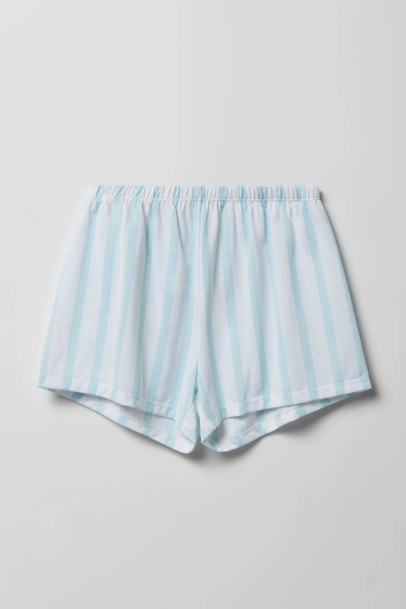 Girls Button-Up Top & Short Pajama Set