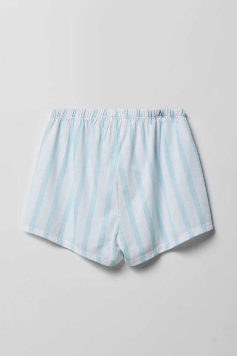 Girls Button-Up Top & Short Pajama Set