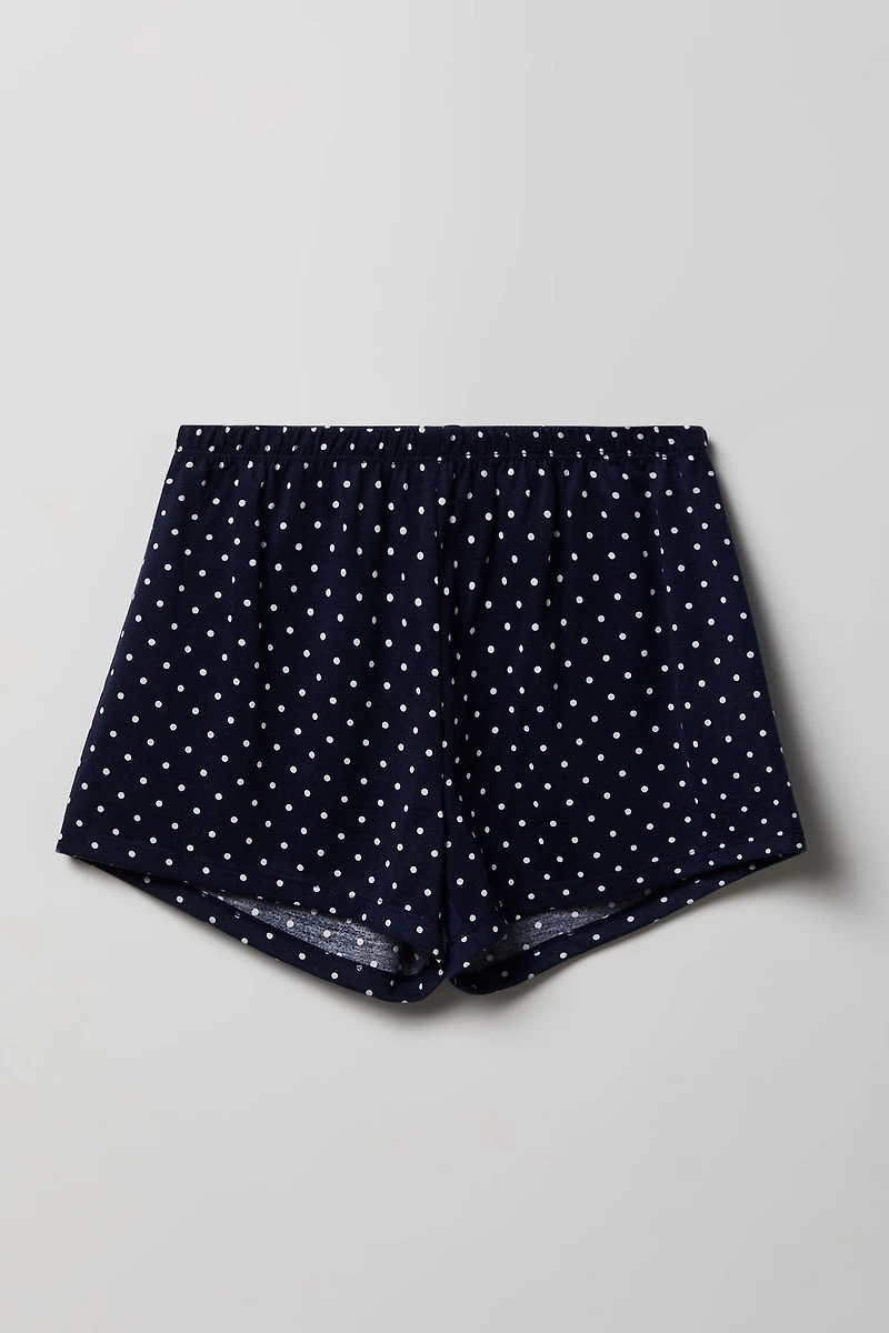 Girls Button-Up Top & Short Pajama Set